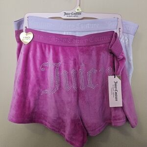 NWT Juice Couture  Pack Of 2 Sleep Shorts Women's Size XL Pink And Lavander